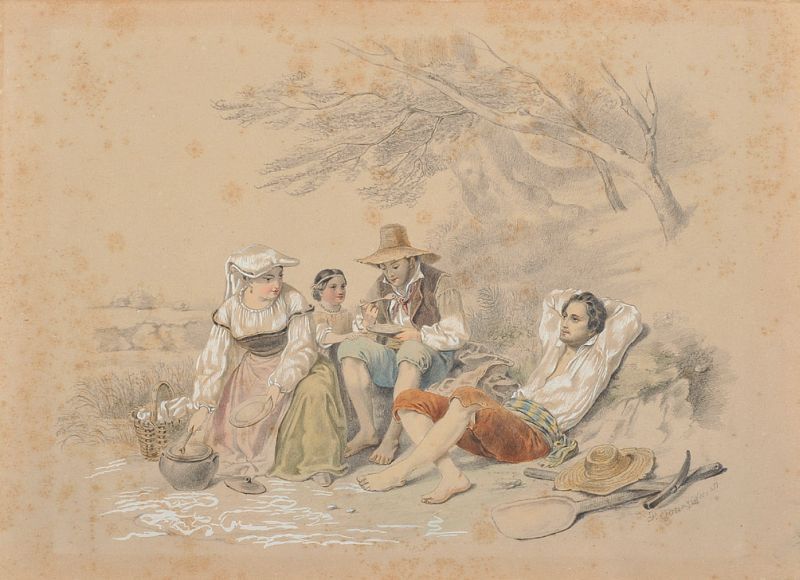 Matita, biacca e acquerello su carta, cm. 24,5×33,9 F. Lorenzi