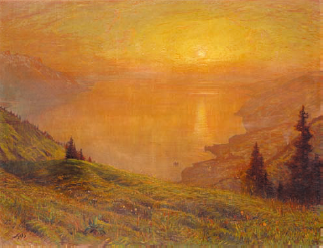 Albert Gos, Soir d’automne à Caux, attorno al 1908, olio su tela, 116 x 150,5 cm. Inv. CAC Nr. fK995.