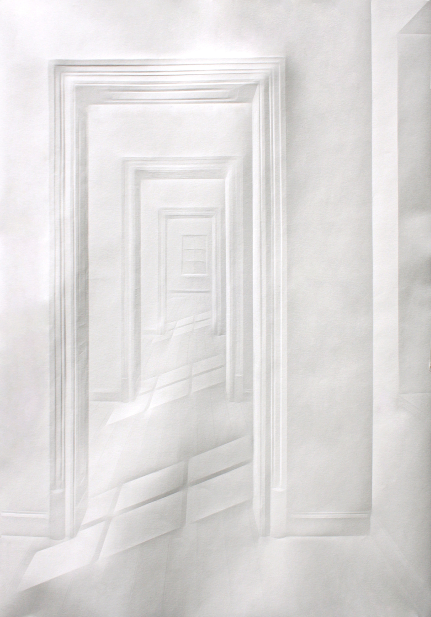 Simon Schubert – Untitled (light in rooms), 2019 70 x 50 cm folded paper