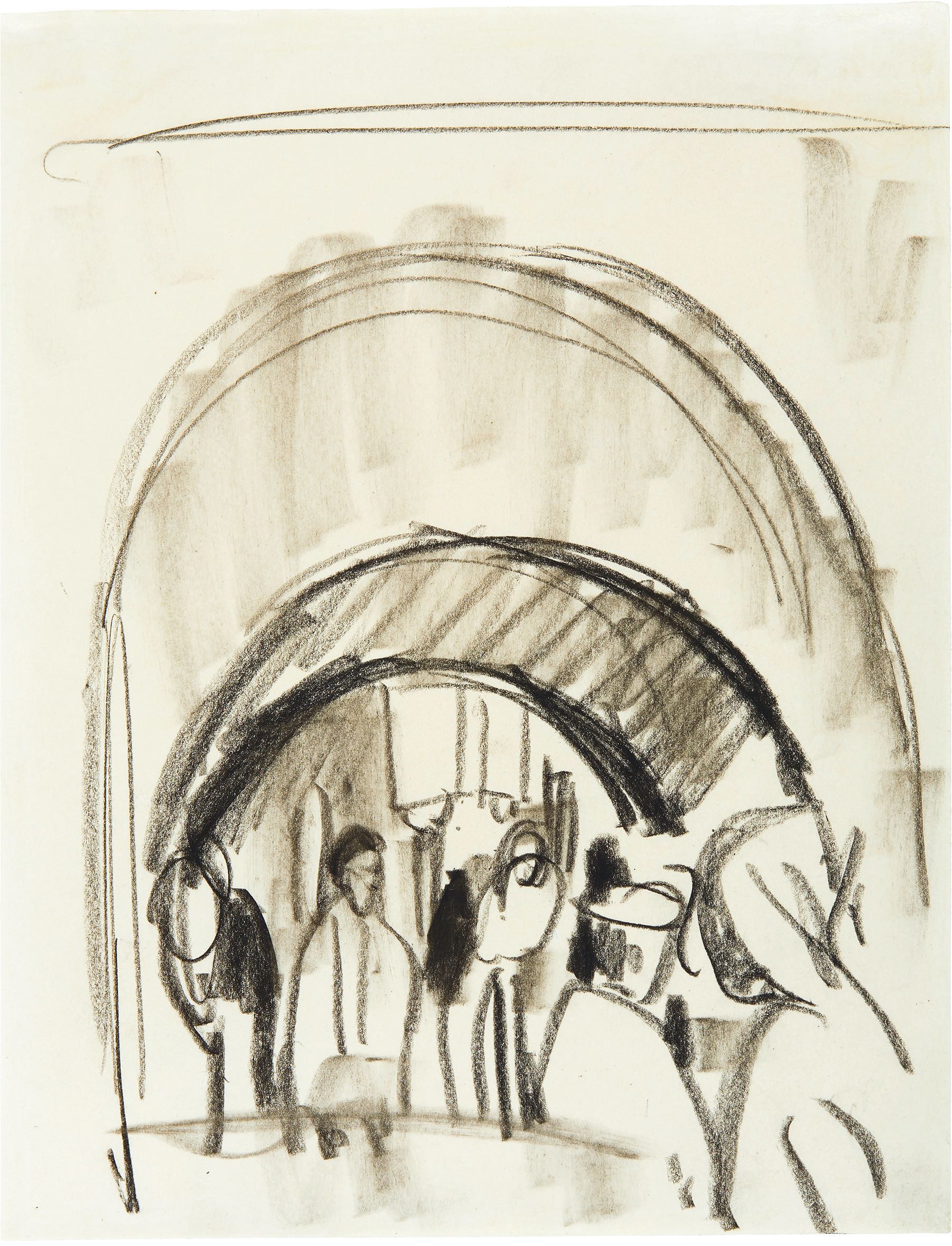 August Macke, Under the archway (Tunis)