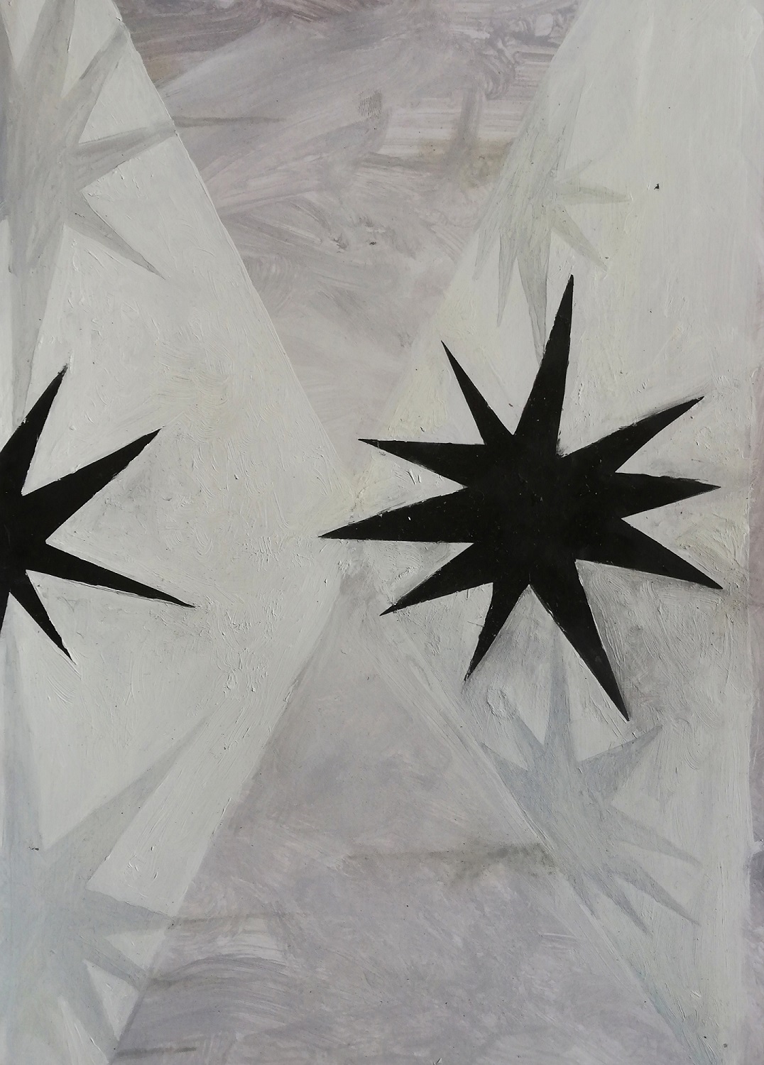 Federico Polloni-Danza fredda-21x30x0,01 cm-acrilico e collage su carta-2019