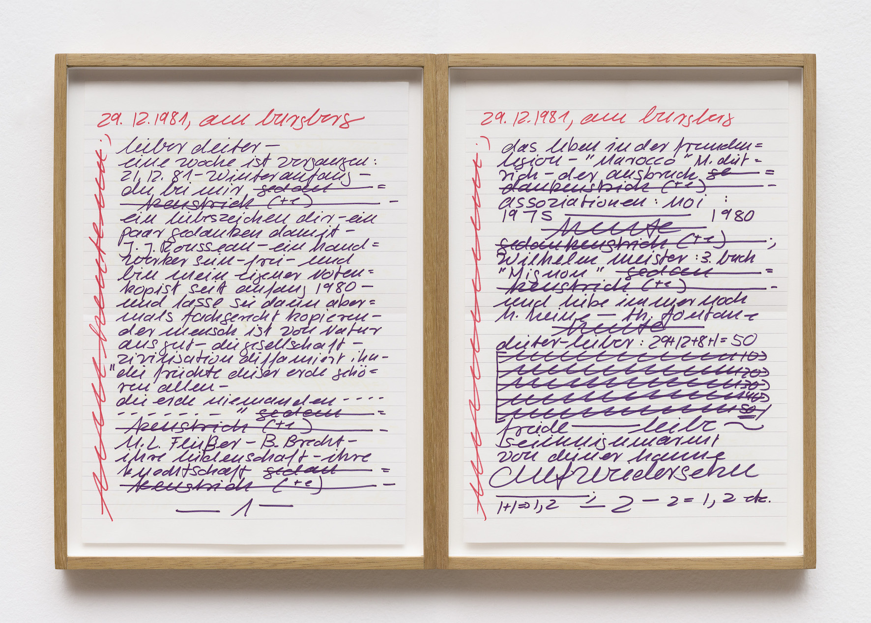 H.Darboven, Untitled, 1981, marker on paper:pennarello su carta, diptych:dittico, cm.29,5×20,7 each:cad (ph.C.Favero 170322_CFAV_57)LR