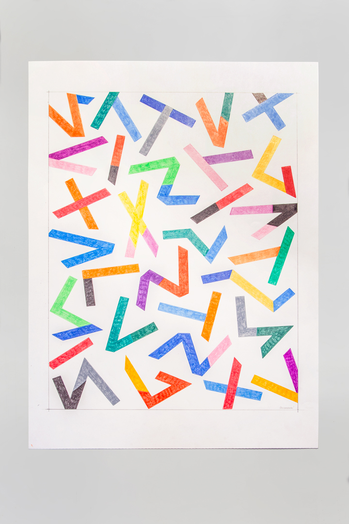 LB, Segni 11, 1975, matita su carta, cm 30 x 40