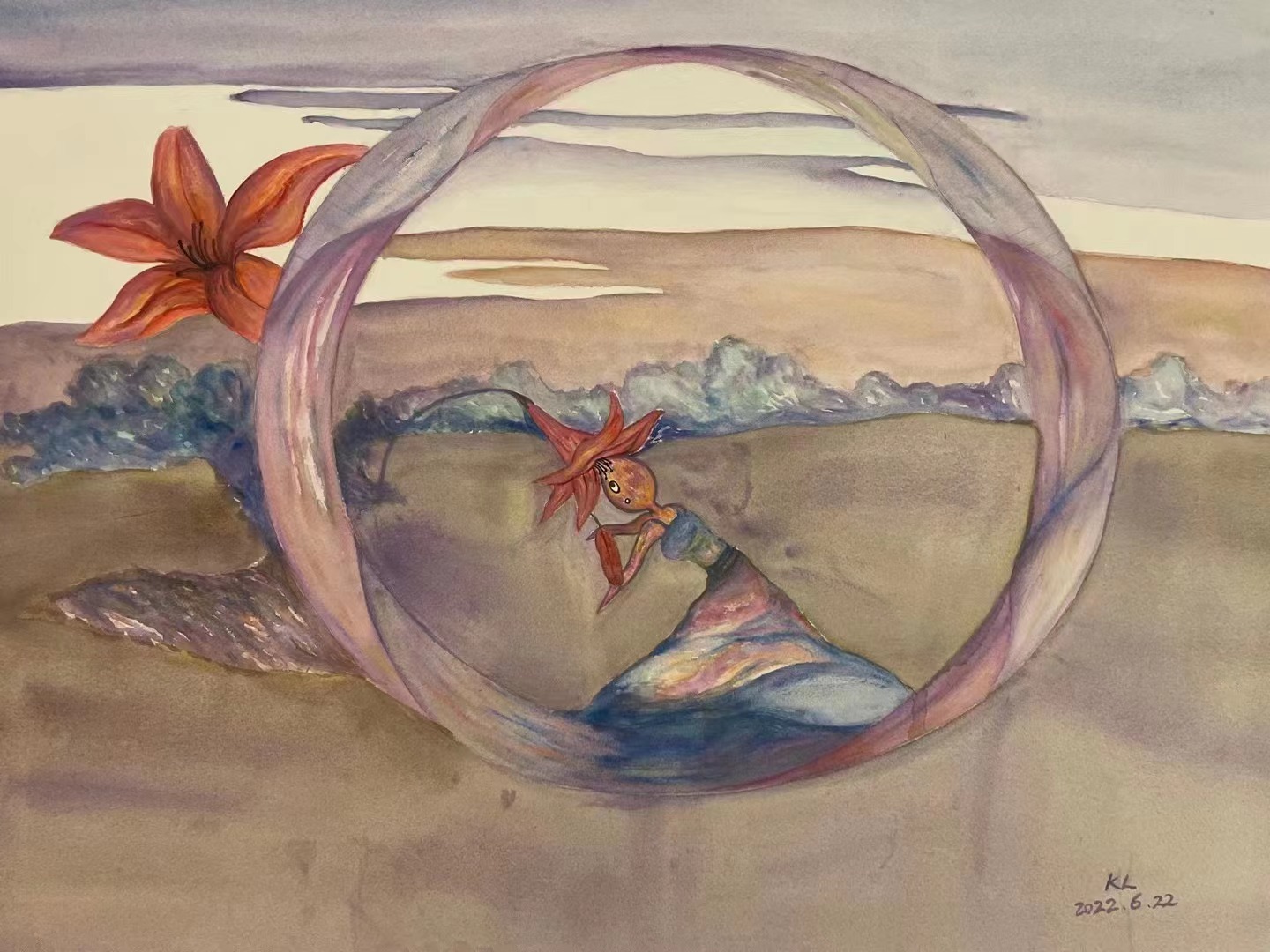 Lucky-charm-53x76cm-Watercolor-on-paper-2022