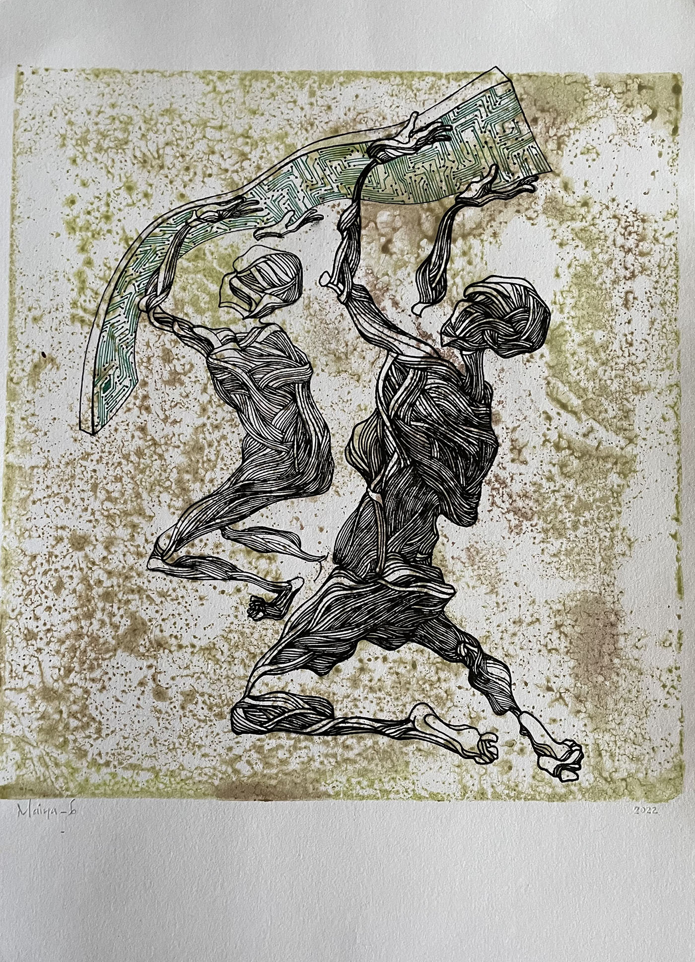 Maina-Boniface-Artificial-Connection-2022-Acrylics-and-inks-on-paper-29.5×21-cm-AKKA-Project