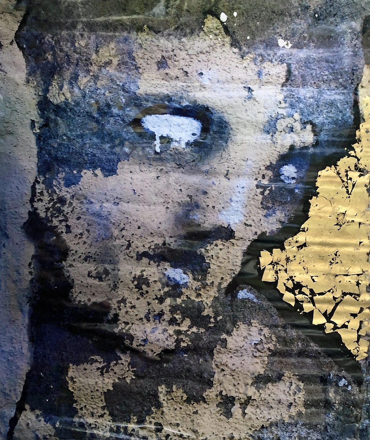 Marco-Abrate_La-vita-possibile-Foglia-oro-e-spray-su-carta100x110cm2017